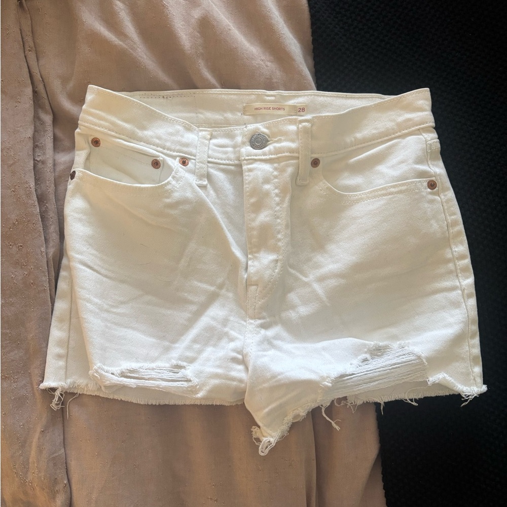 White Denim Women Shorts